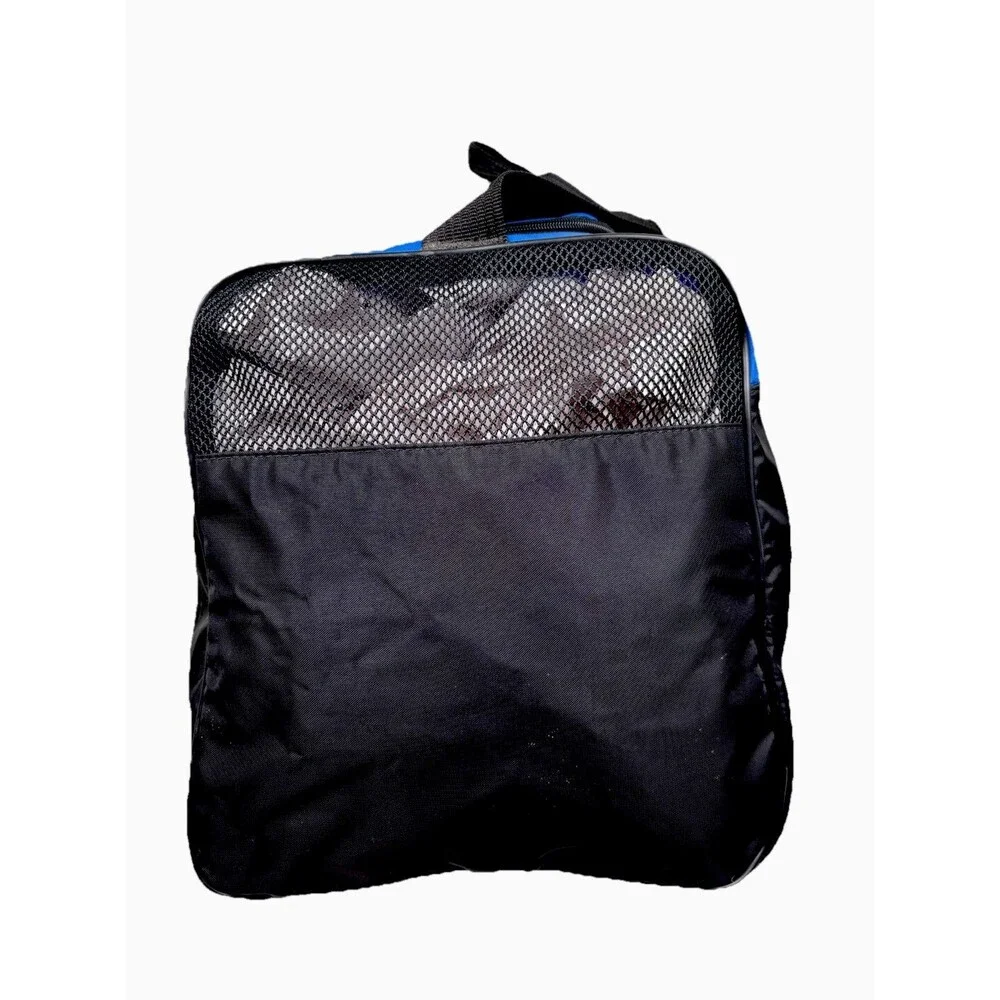 VTG 90s Y2K Nike Swoosh Metal Zipper Gym Bag Crossbody Handles Blue/Black Nylon